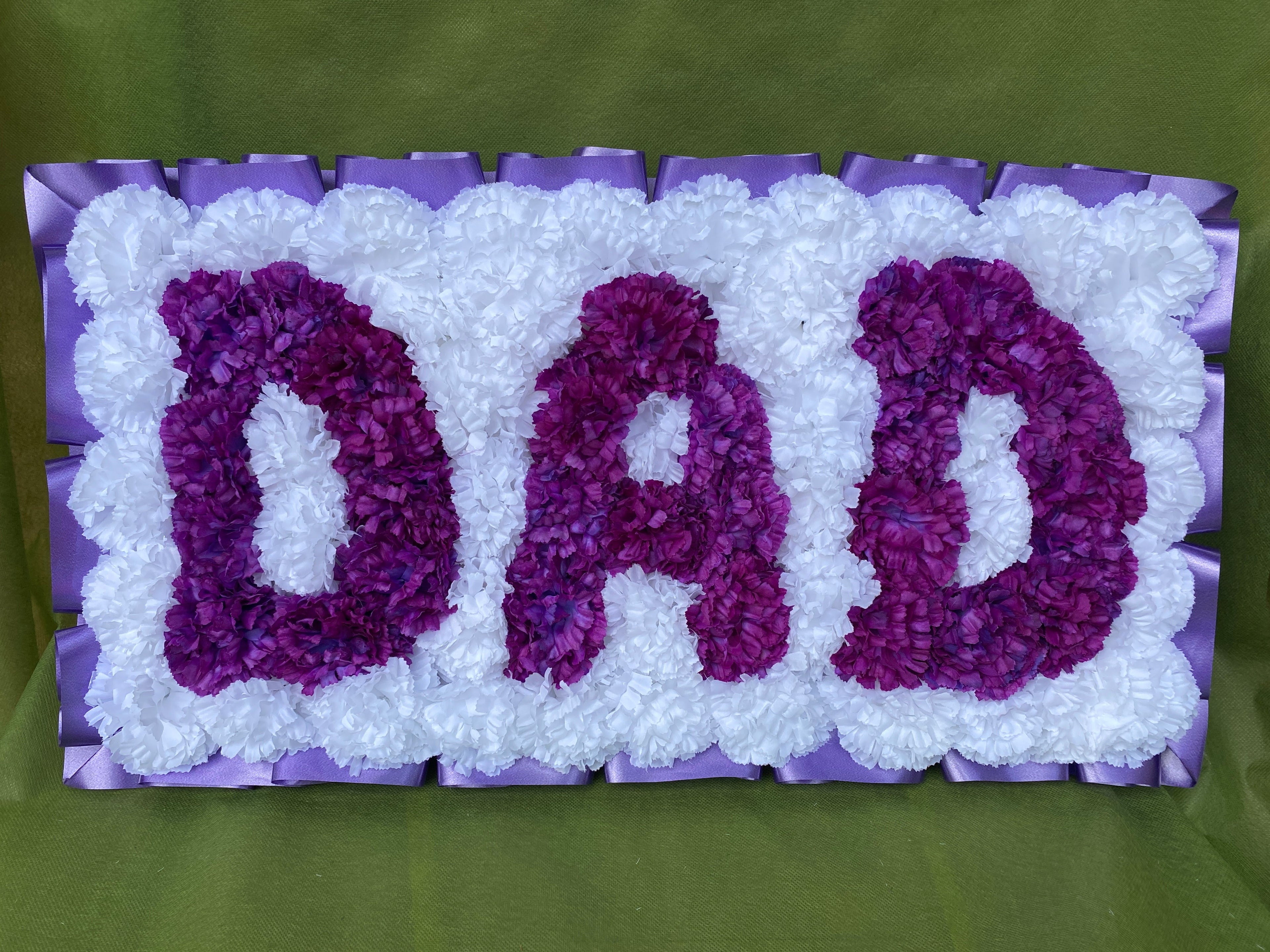 Personalised funeral flower letter tribute memorial display