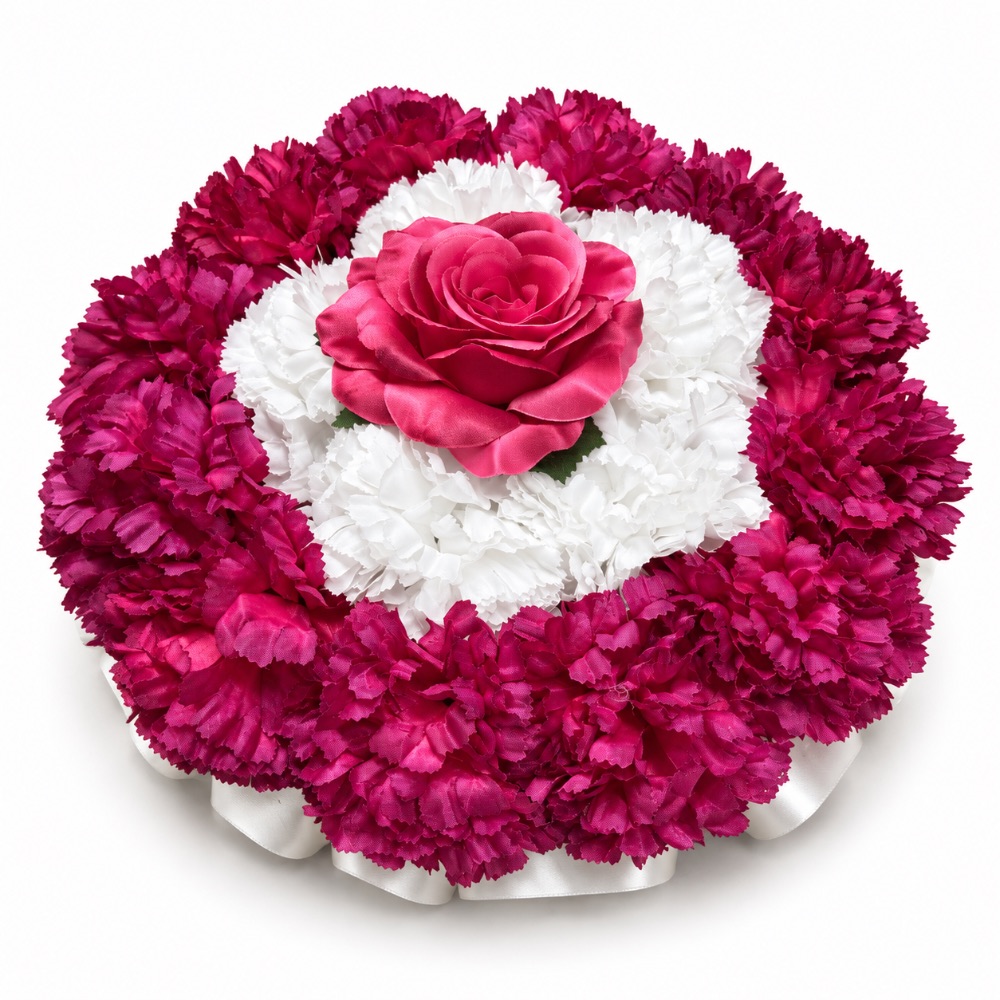 Small Artificial Floral Memorial Posy — Burgundy