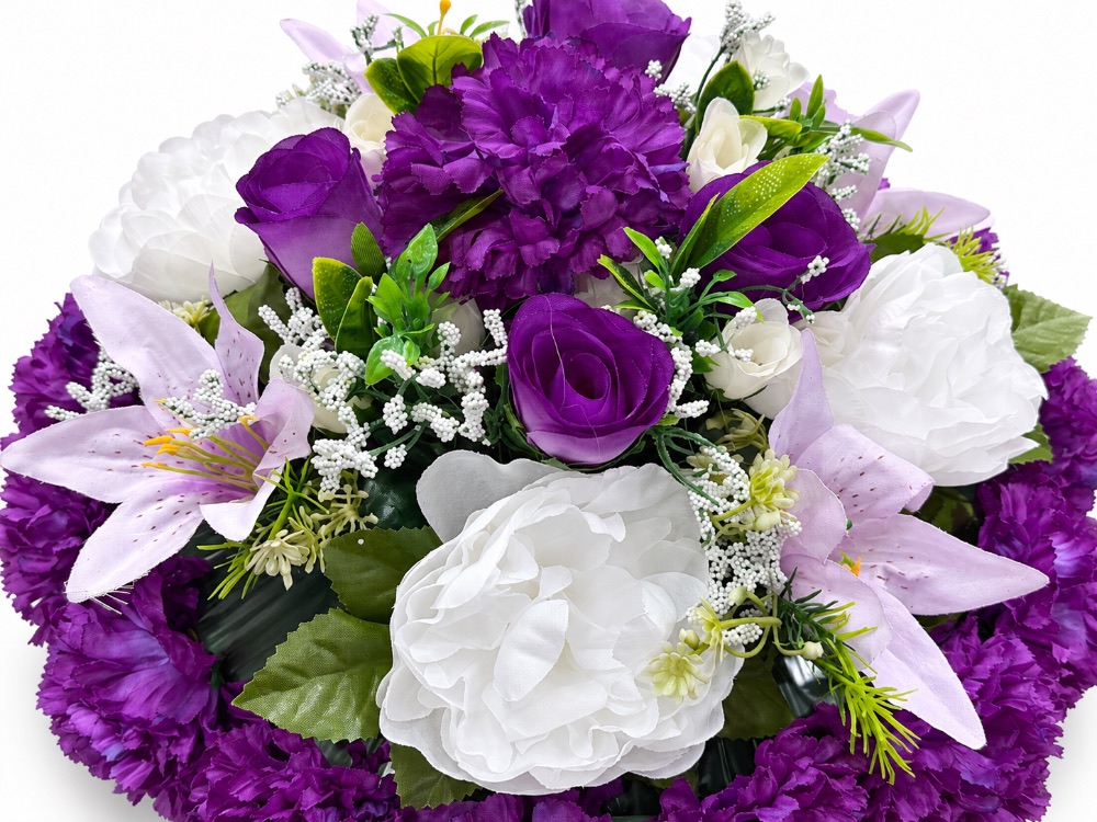 Artificial Floral Memorial Posy — Purple