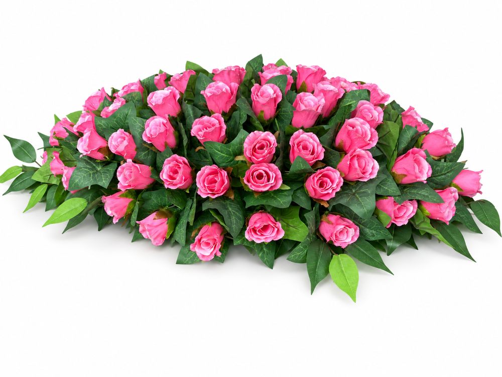 Artificial Floral Memorial Spray · Rose Only — Pink