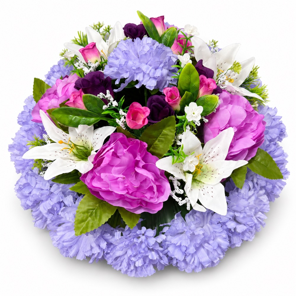 Artificial Floral Memorial Posy — Lavender