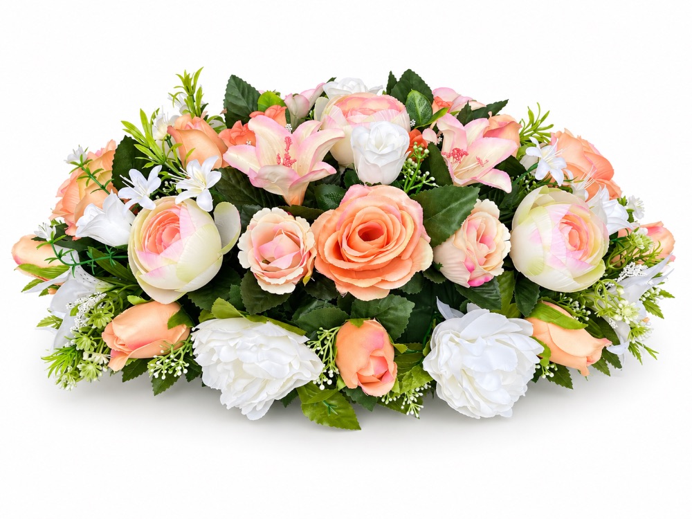 Artificial Floral Memorial Spray — Olive