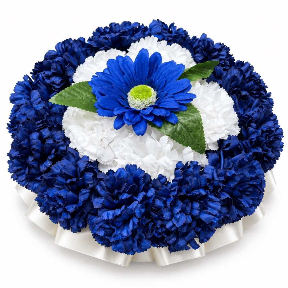 Small Artificial Floral Memorial Posy — Blue