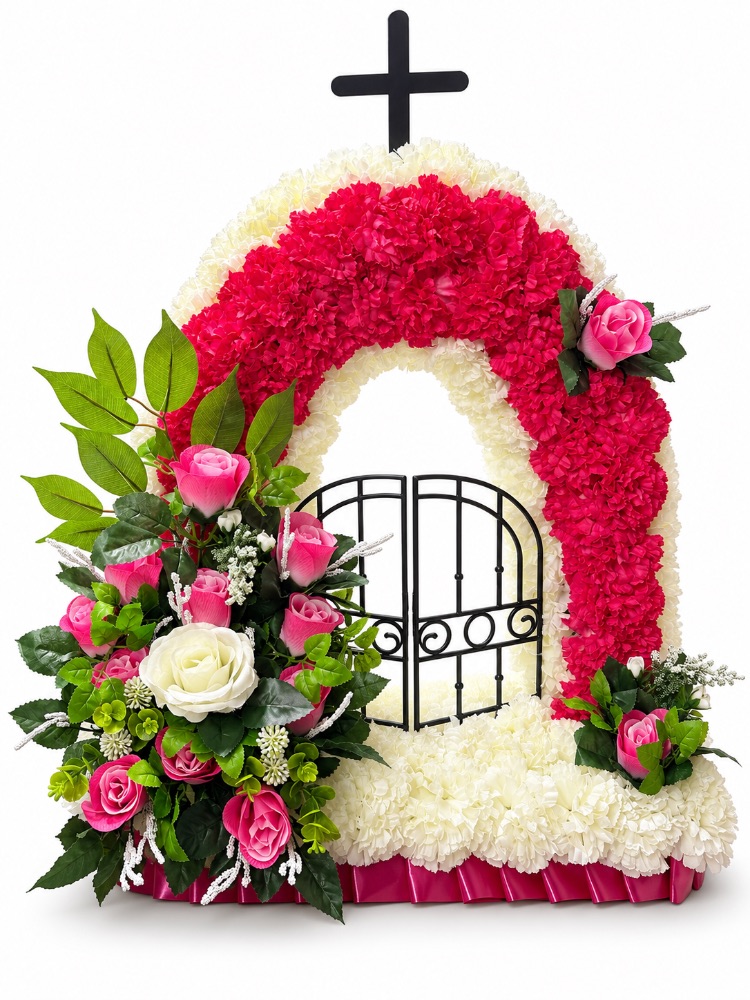 Artificial Floral Gates of Heaven Tribute — Pink