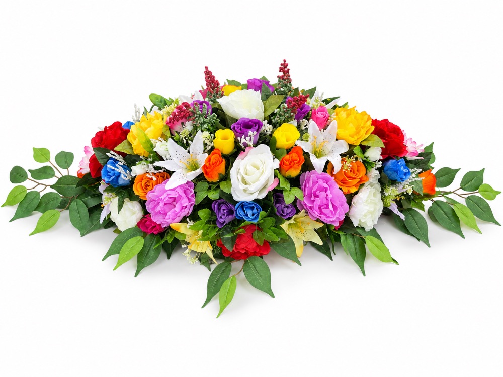 Artificial Floral Memorial Spray — Colorful