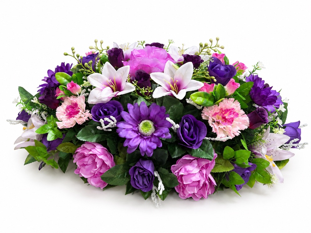 Artificial Floral Memorial Spray — Purple