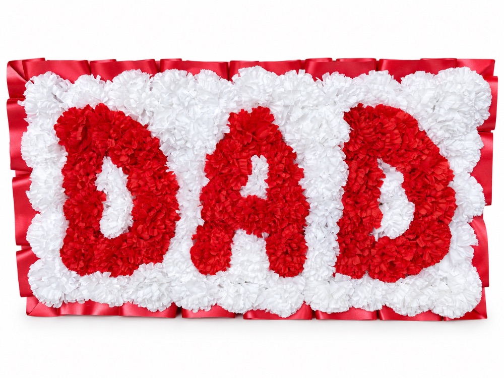 Artificial Floral Letter Tribute · DAD — Red