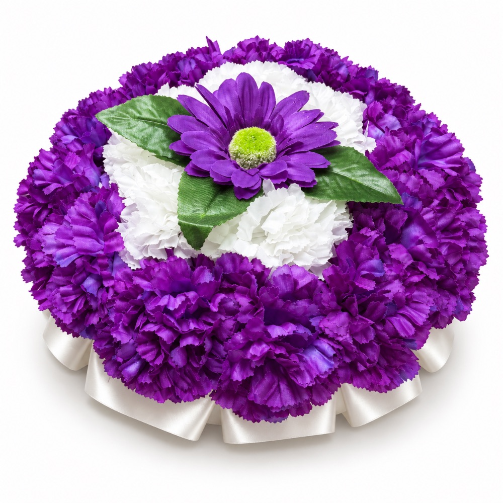 Small Artificial Floral Memorial Posy — Purple