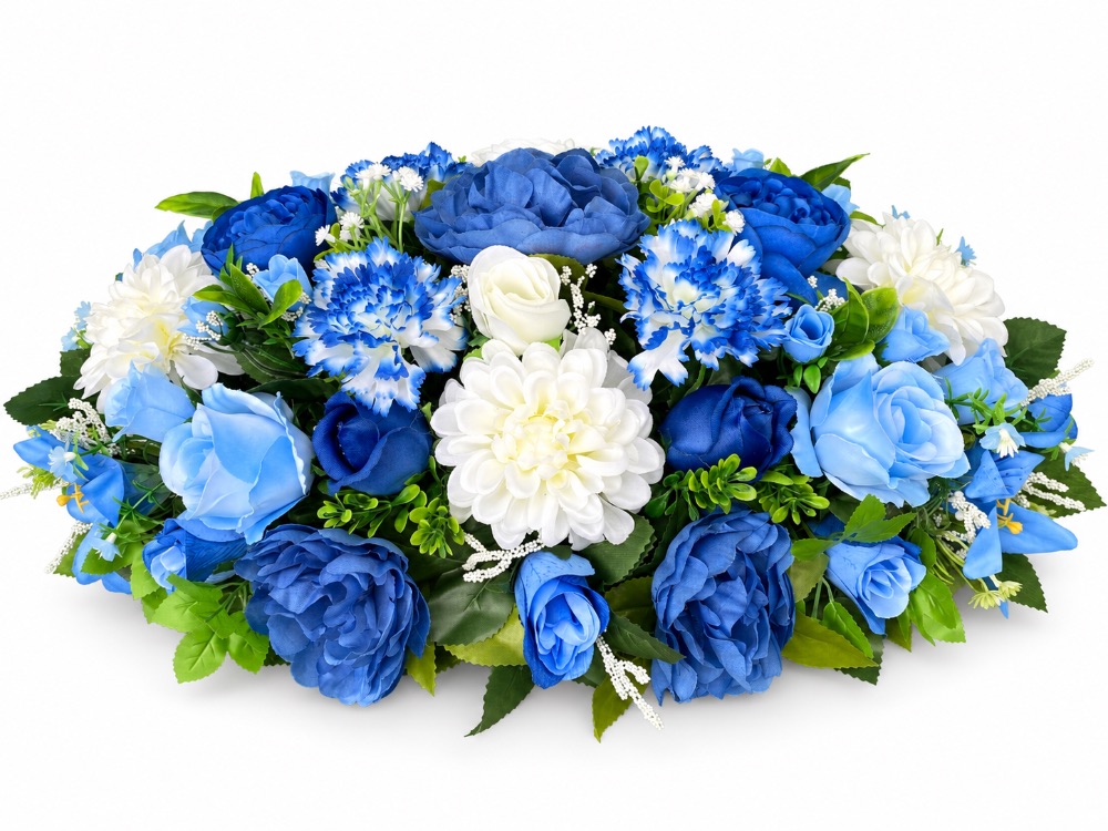 Artificial Floral Memorial Spray — Blue