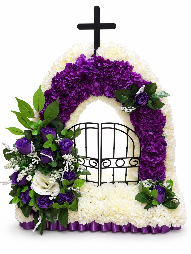 Artificial Floral Gates of Heaven Tribute — Purple
