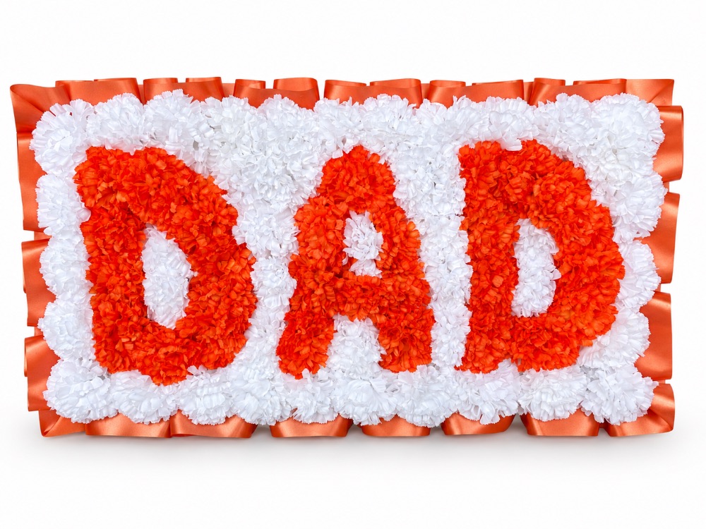 Artificial Floral Letter Tribute · DAD — Orange