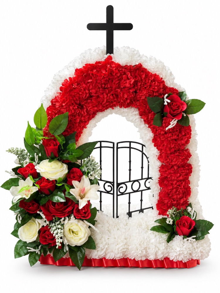 Artificial Floral Gates of Heaven Tribute — Red