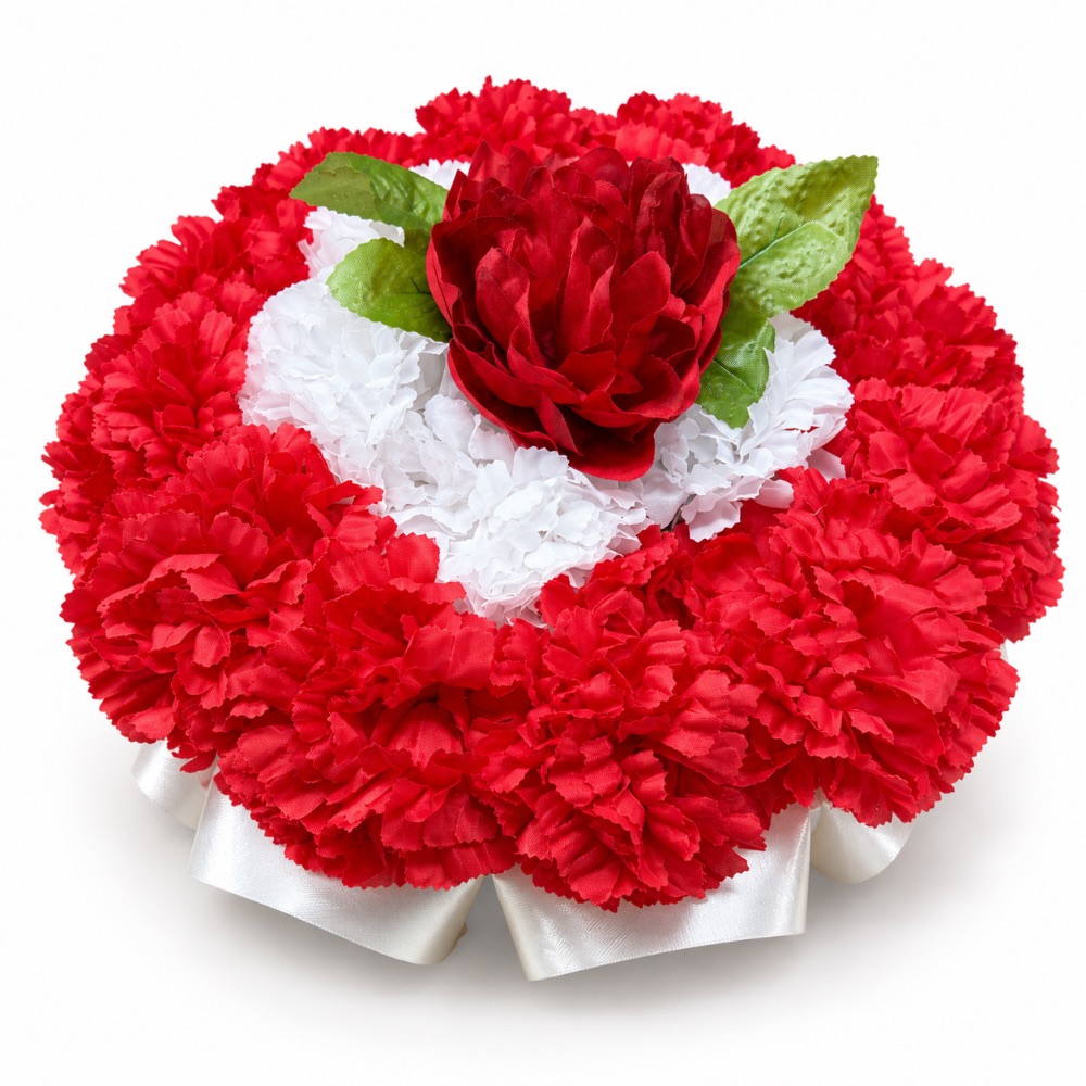 Small Artificial Floral Memorial Posy — Red