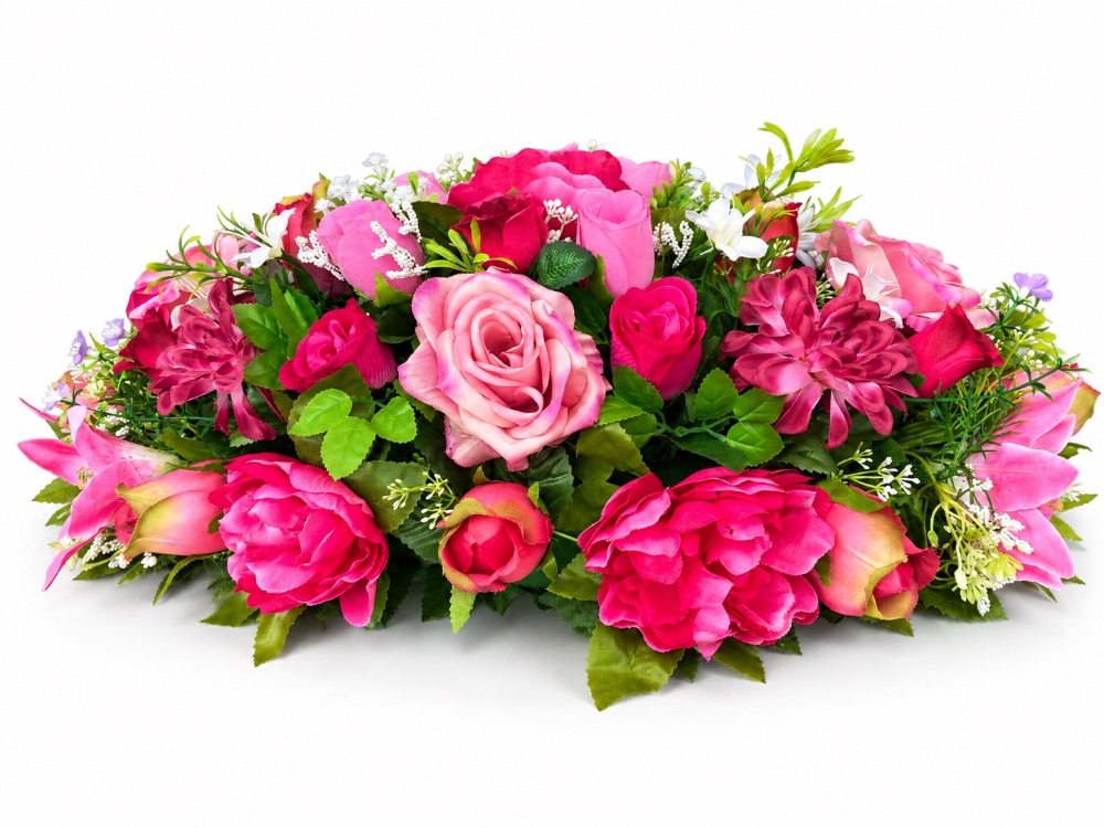 Artificial Floral Memorial Spray — Pink