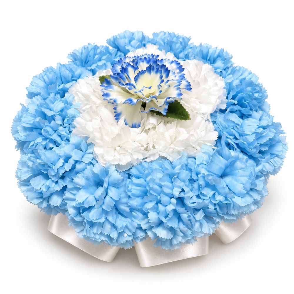 Small Artificial Floral Memorial Posy — Baby Blue
