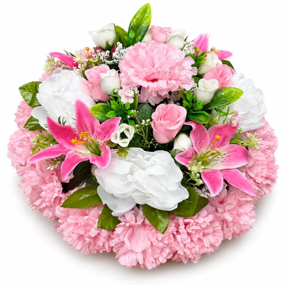Artificial Floral Memorial Posy — Pink